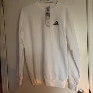 Adidas Men's White Crewneck Sweater
